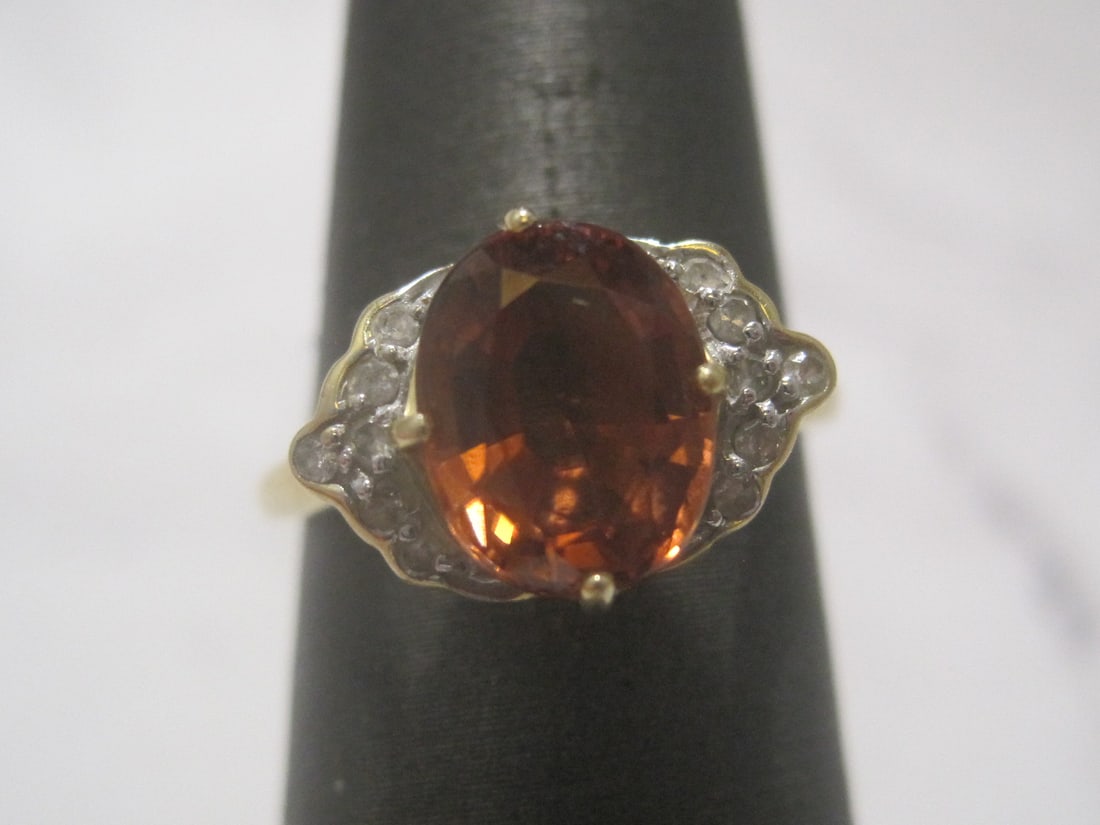 14k Gold Citrine & Diamond Ring (1 of 4)