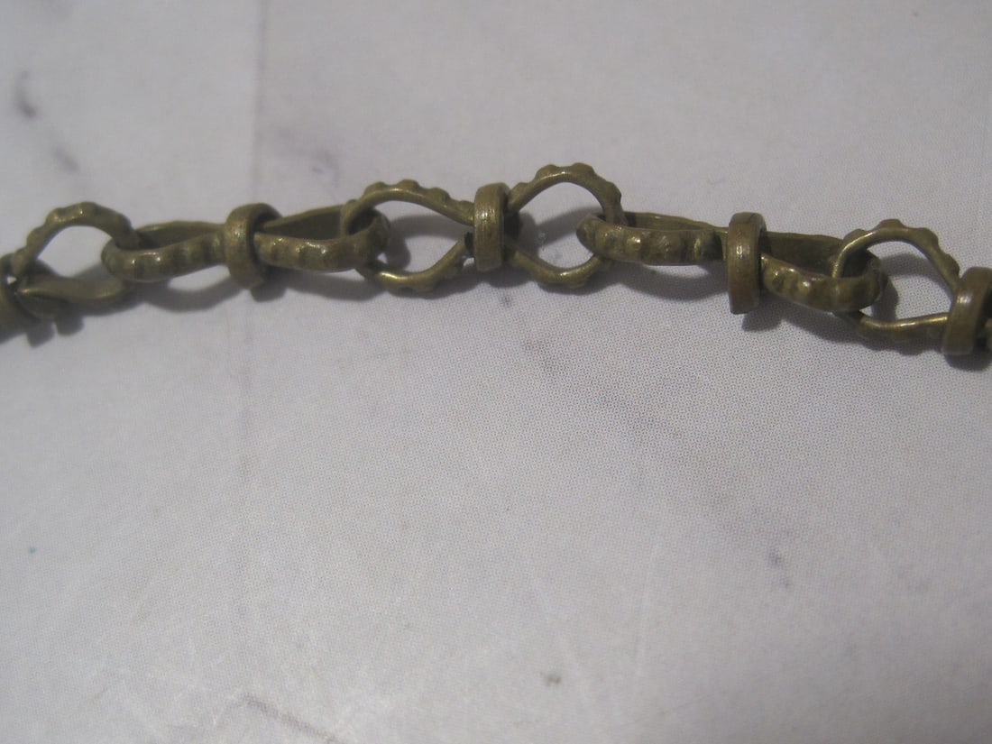 16" Antique Silver & Metal Choker with Turquoise Stones - 5