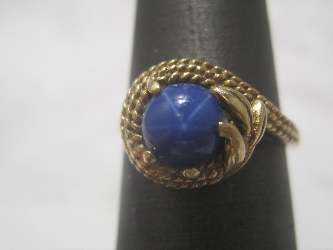 10k Gold Star Sapphire Ring - 2