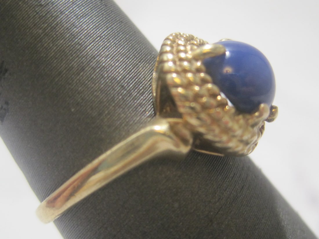 10k Gold Star Sapphire Ring - 4