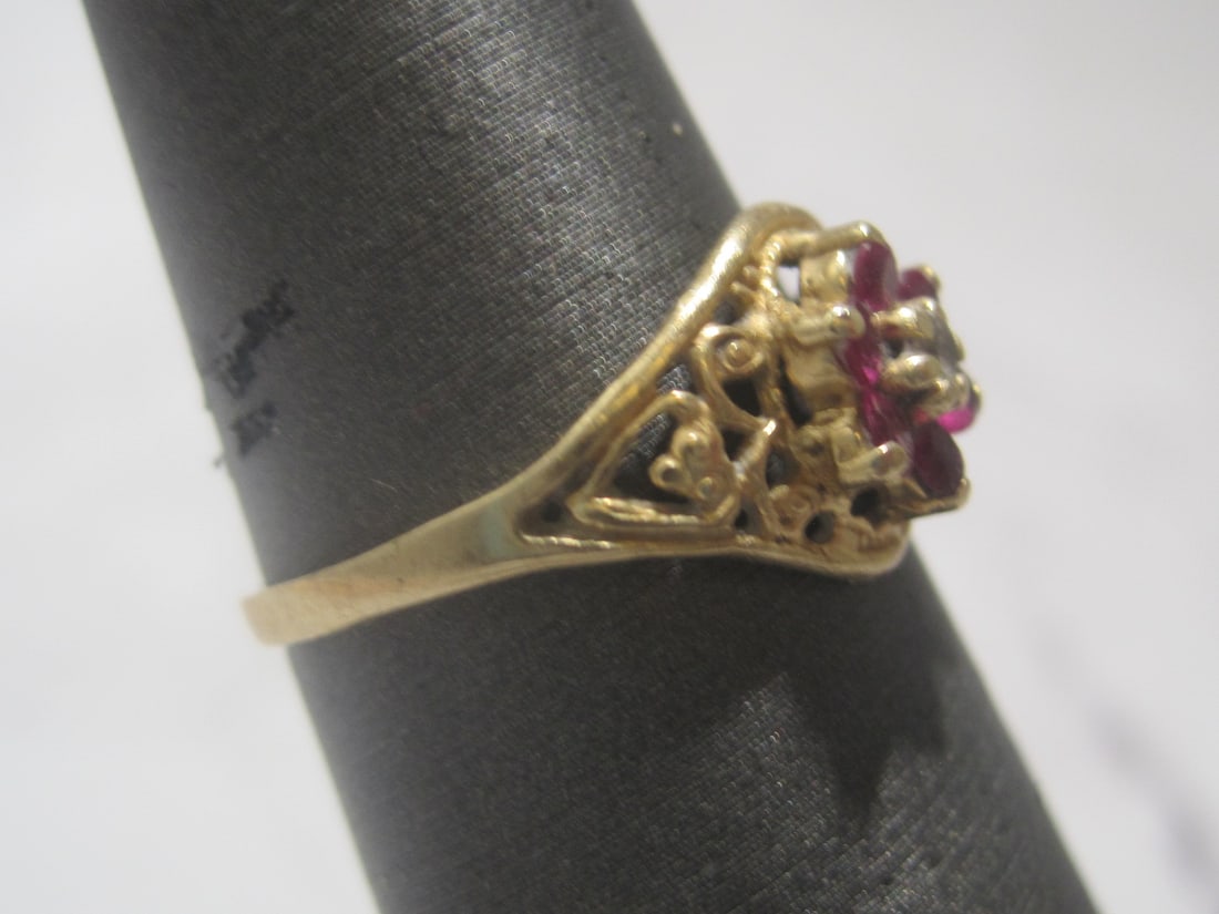 10k Gold Ruby & Diamond Ring - 2