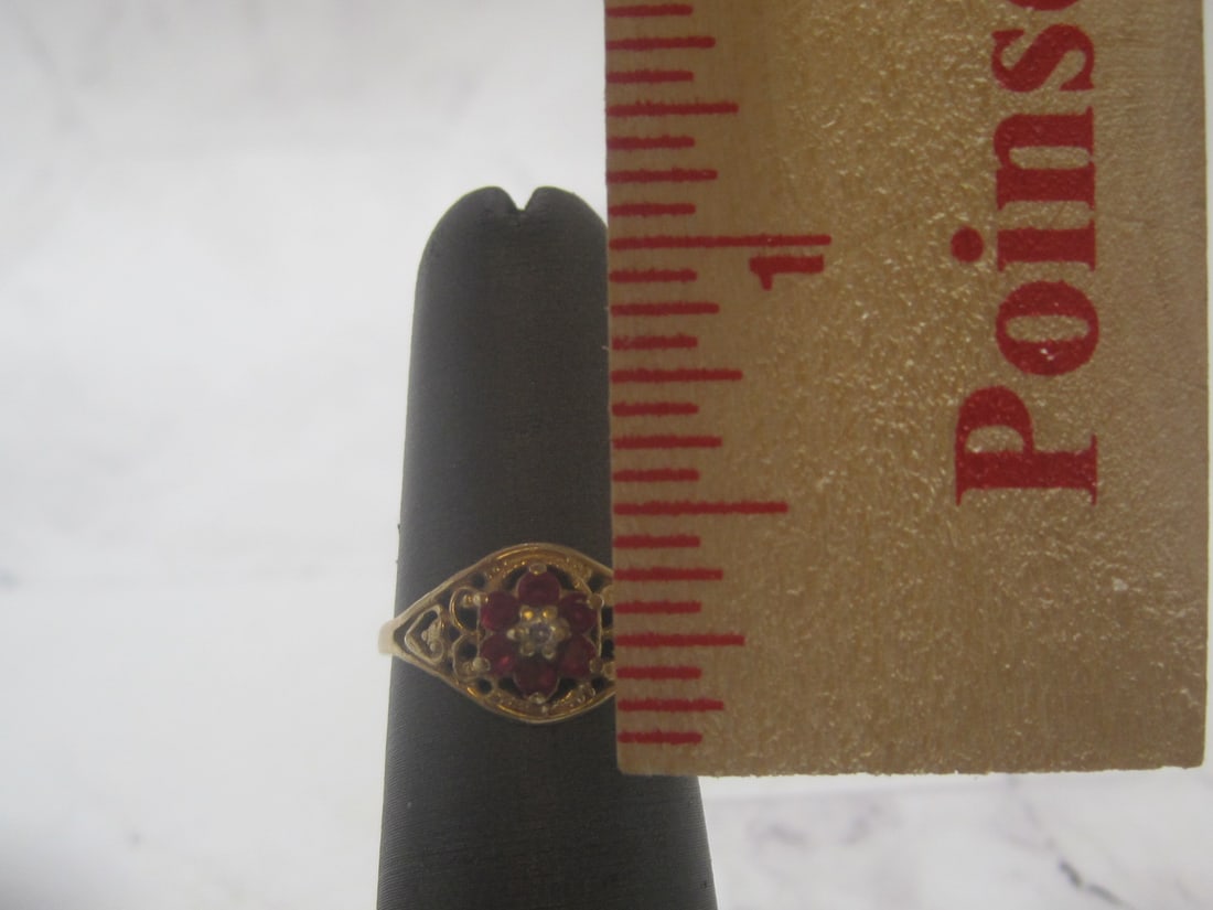 10k Gold Ruby & Diamond Ring - 4