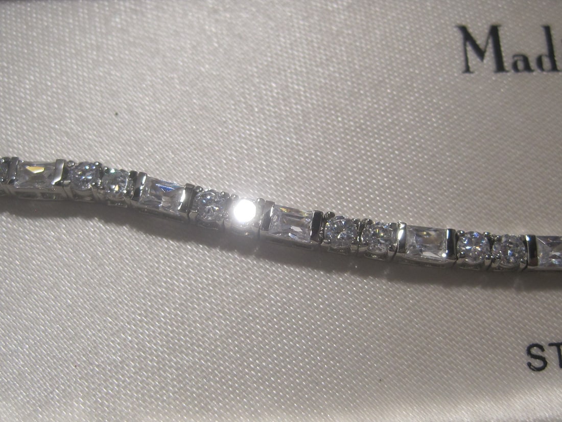 7" Sterling Silver Madison Studio CZ Tennis Bracelet - 2