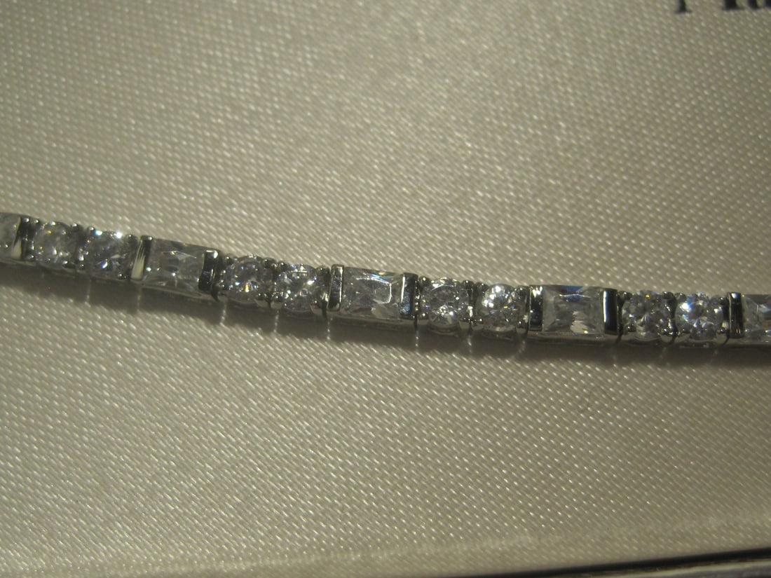 7" Sterling Silver Madison Studio CZ Tennis Bracelet - 2
