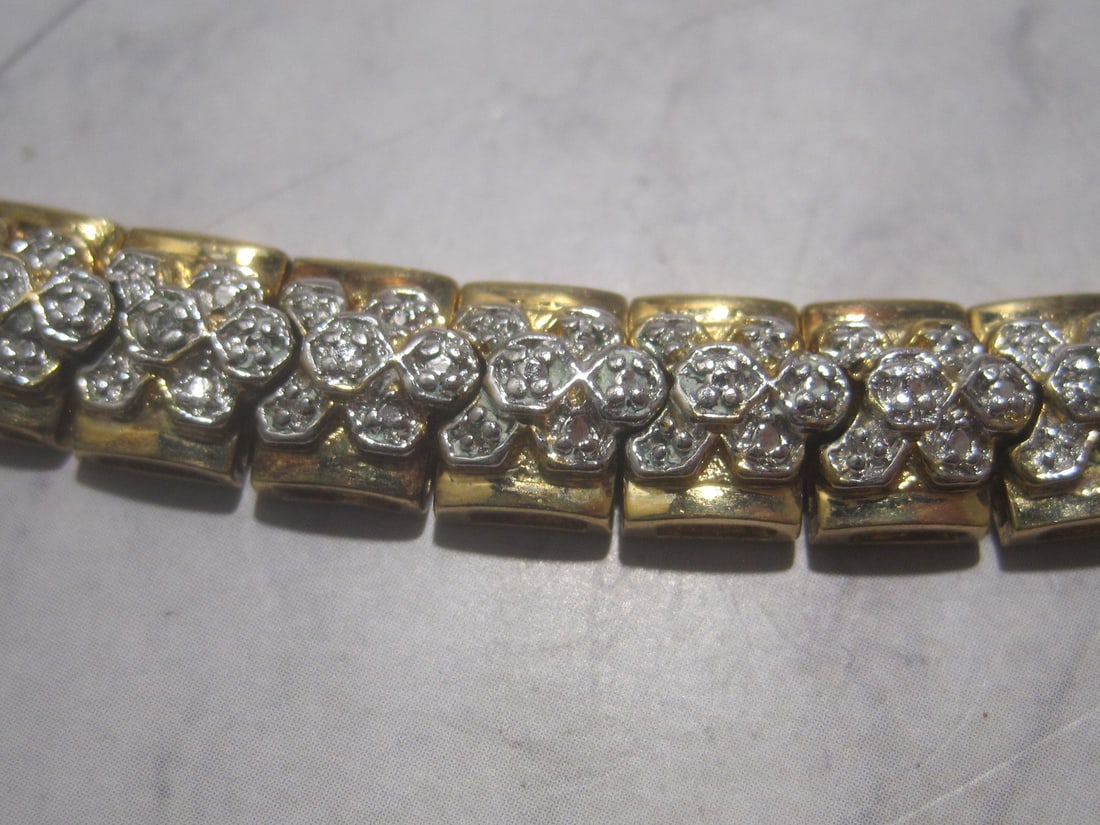 7" Sterling Silver Two Tone Bracelet - 2