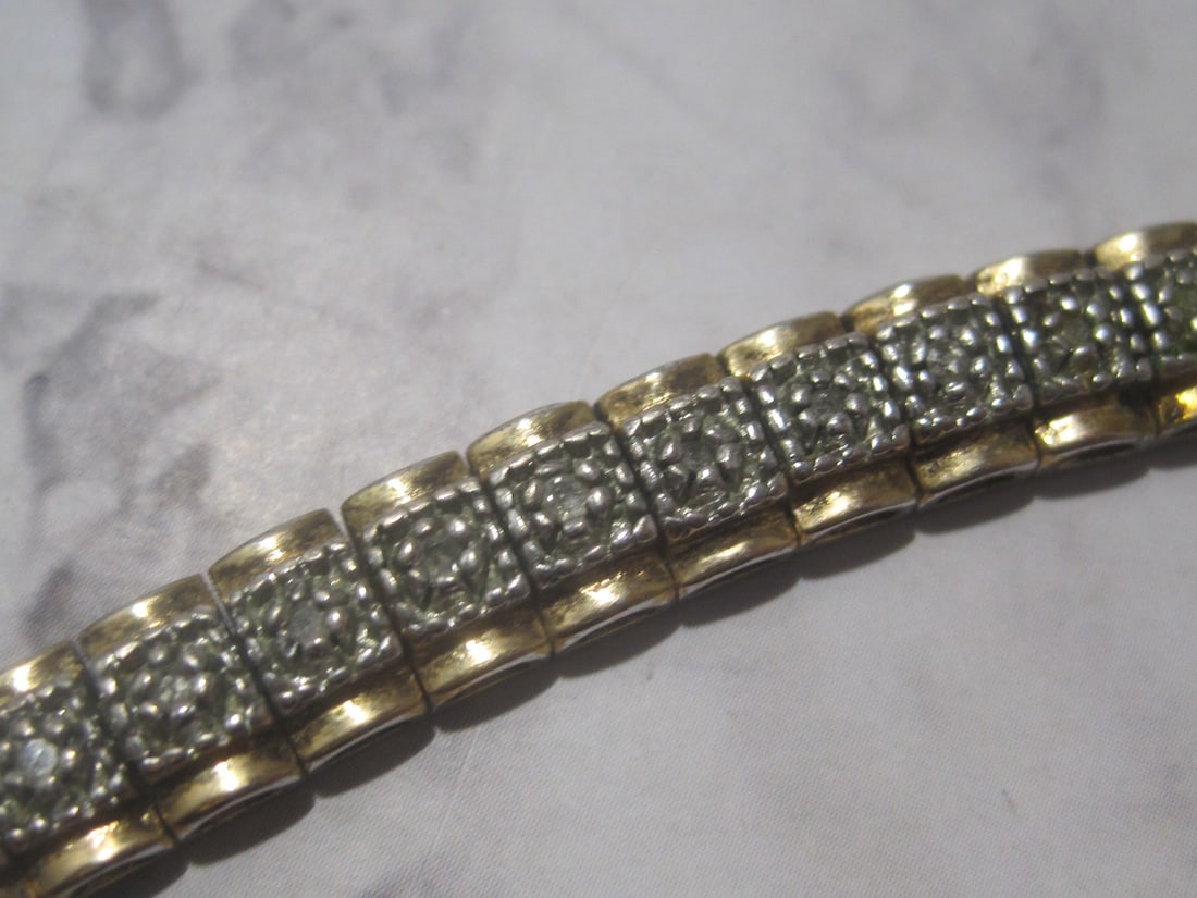 7 1/2" Sterling Silver Two Tone Bracelet - 3