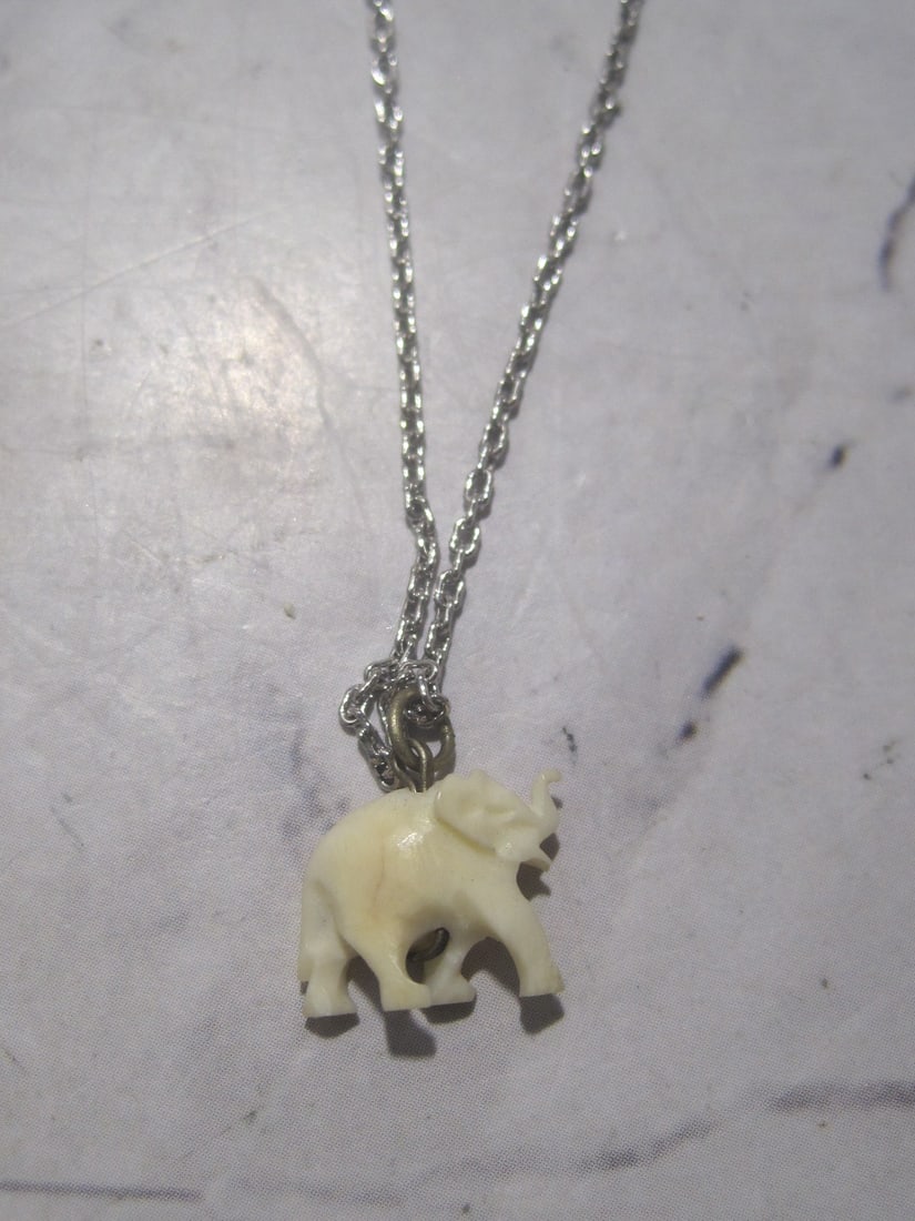 Lot of 3 Sterling Silver Chains with Elephant Charms & Gold-filled Chain with Elephant Charm - 3