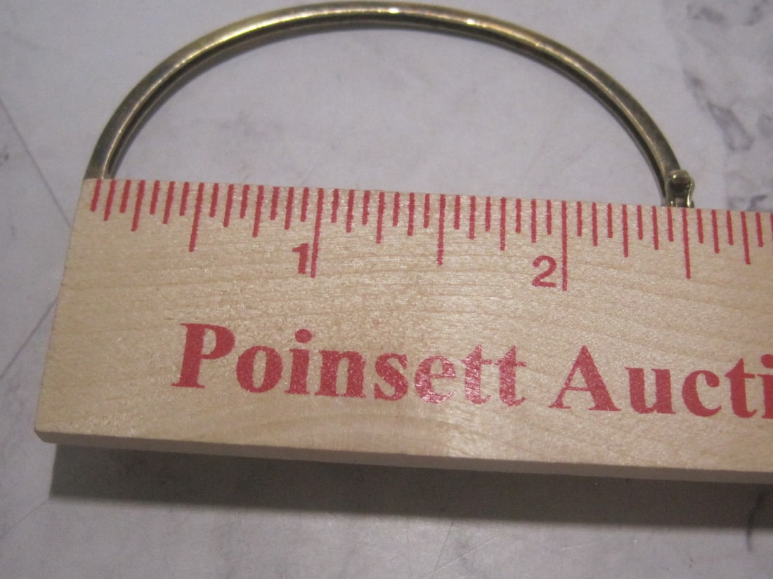 Gold over Sterling Silver CZ Bangle Bracelet - 6