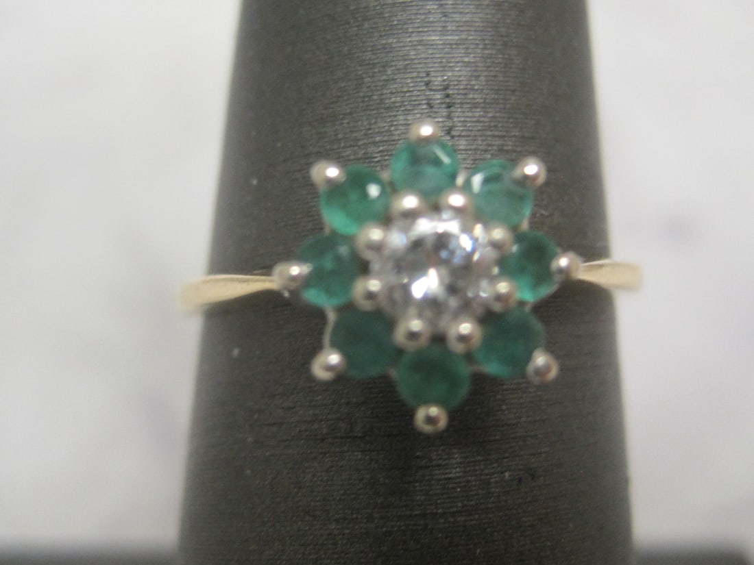 14k Emerald & Diamond Ring - 2