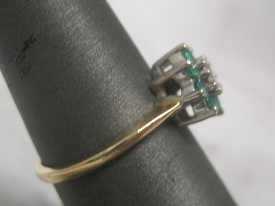 14k Emerald & Diamond Ring - 3