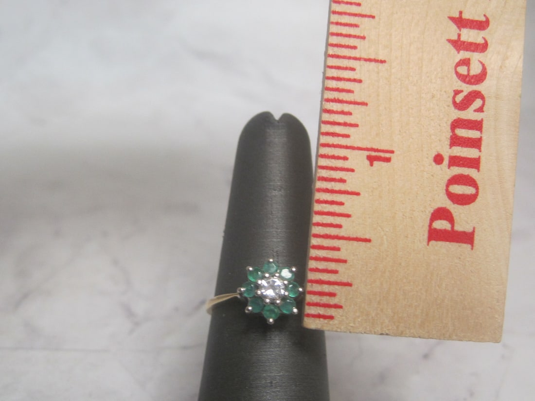 14k Emerald & Diamond Ring - 5