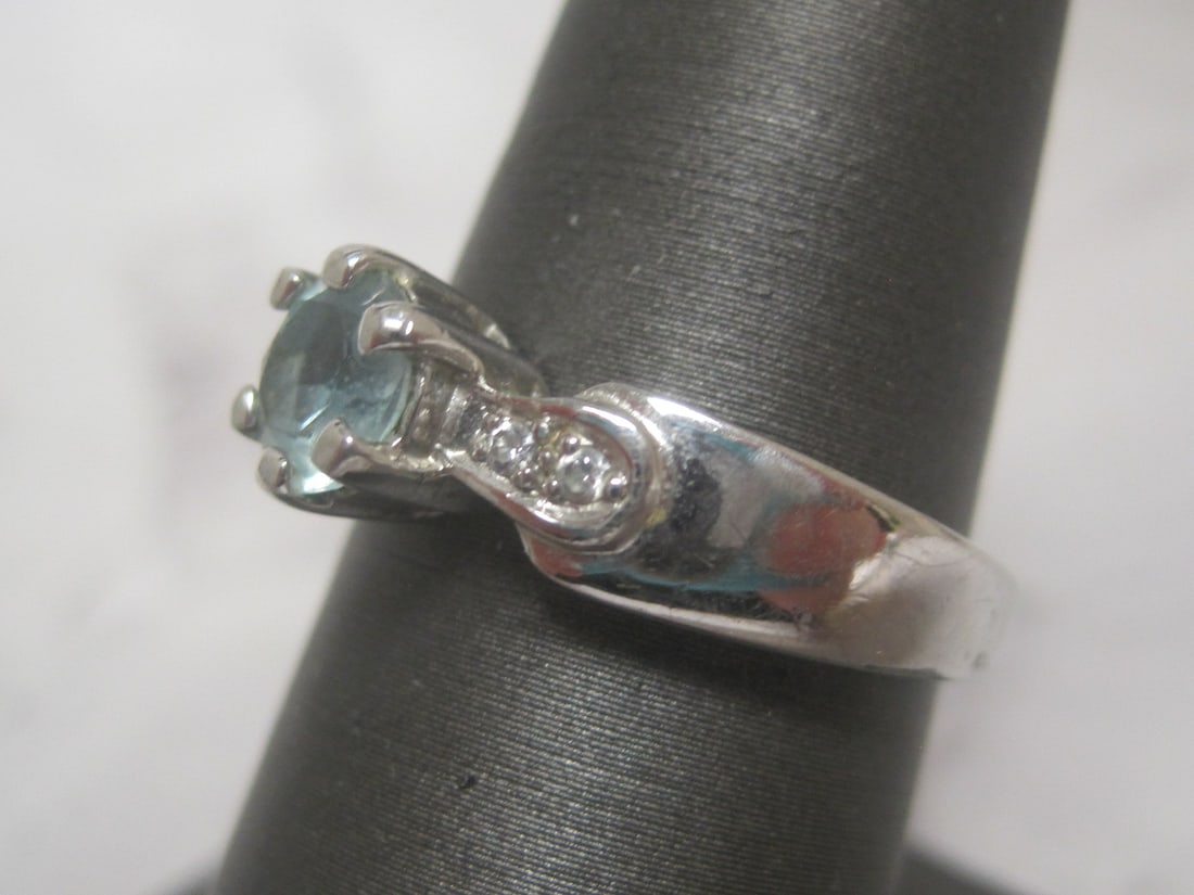 Sterling Silver Blue Topaz Ring - 2