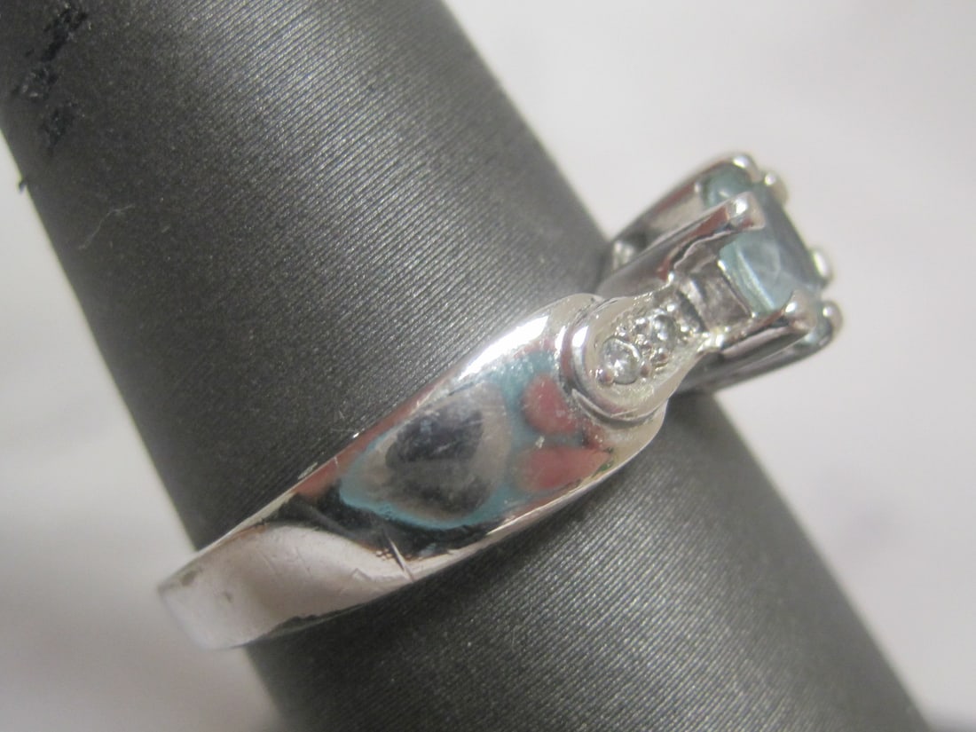Sterling Silver Blue Topaz Ring - 3