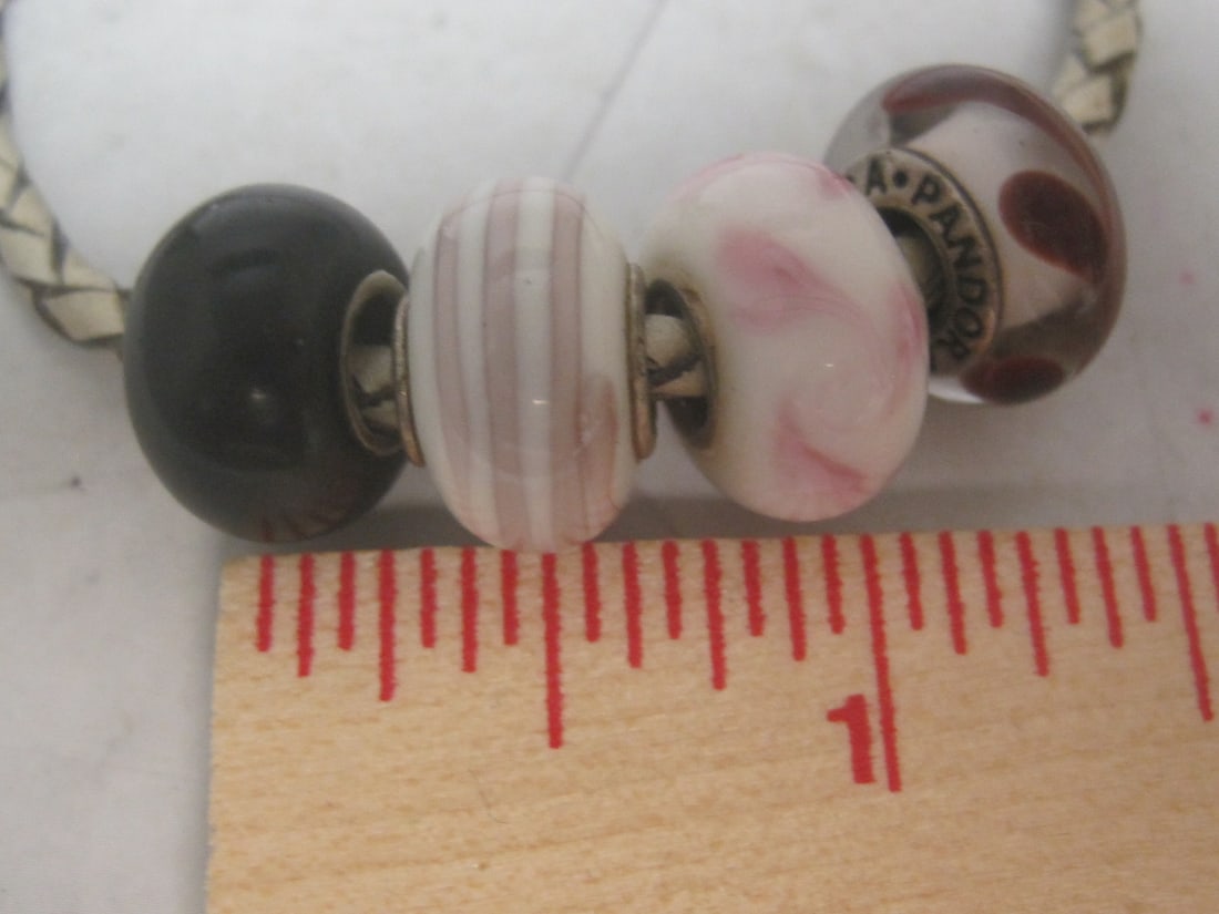 7" Pandora Style Rope Bracelet with 4 Beads - 3