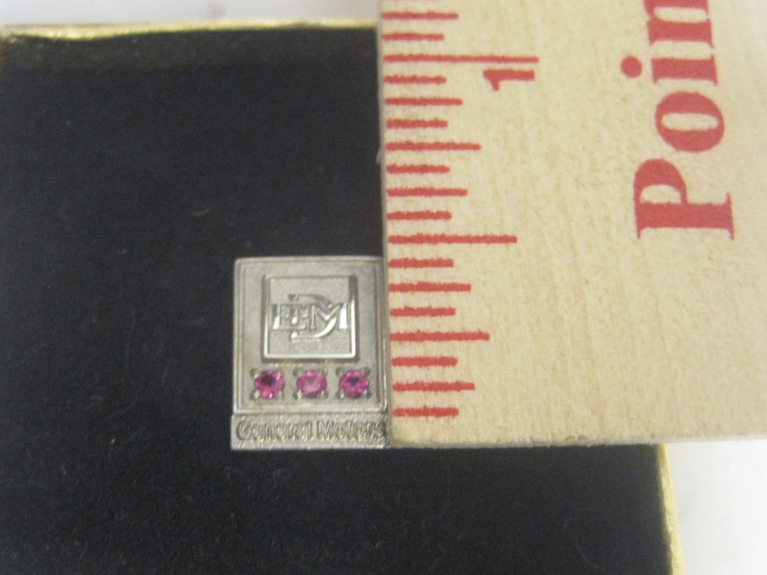 Gold-Filled General Motors Tie Tack with Gemstones - 3