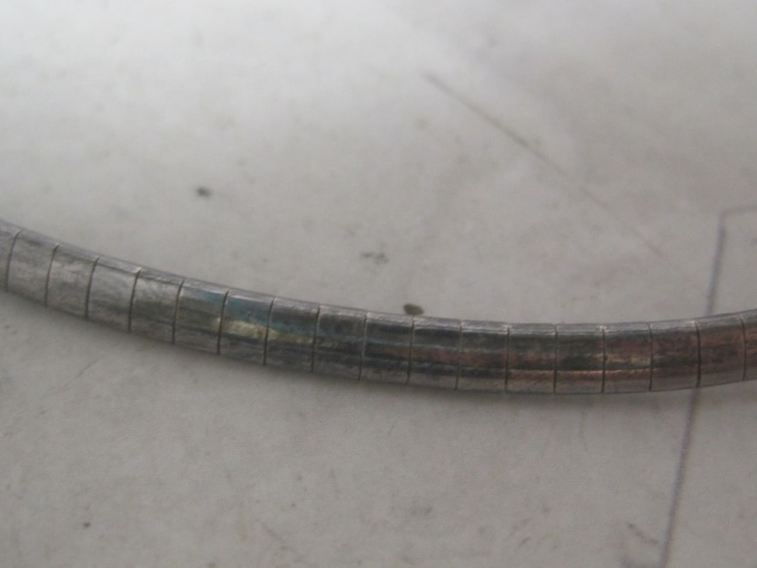 16" Sterling Silver Omega Necklace - 2