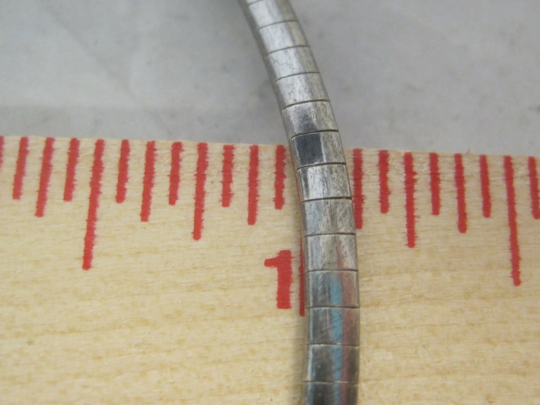 16" Sterling Silver Omega Necklace - 4