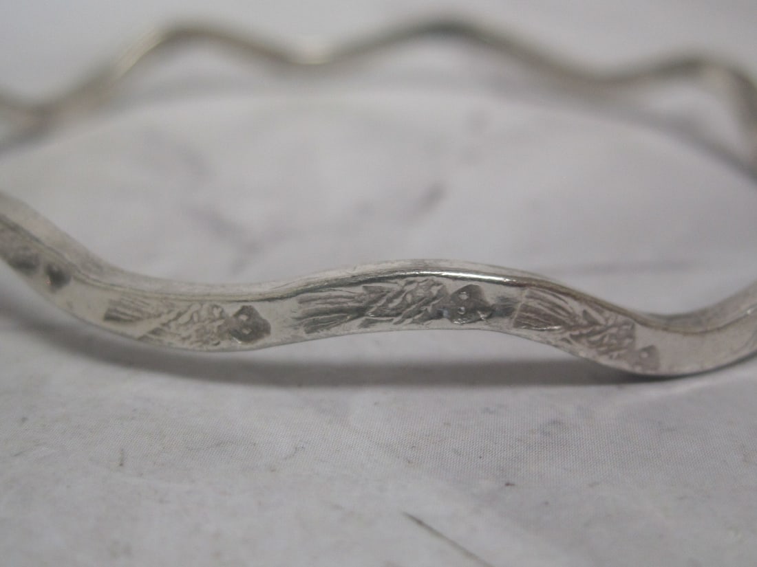 Sterling Silver "Wavy" Bangle Bracelet - 2