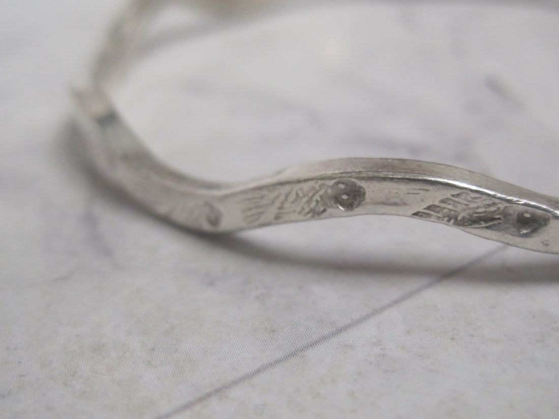 Sterling Silver "Wavy" Bangle Bracelet - 3