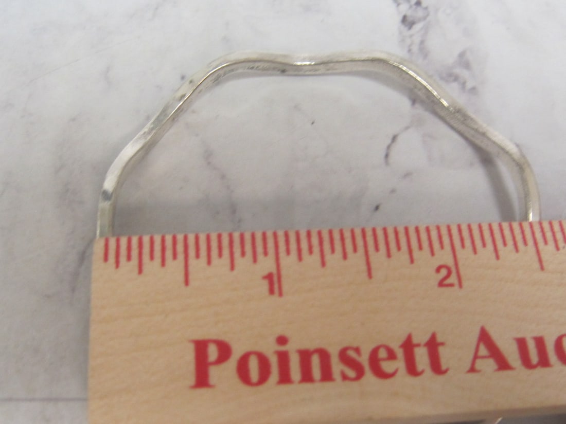 Sterling Silver "Wavy" Bangle Bracelet - 4