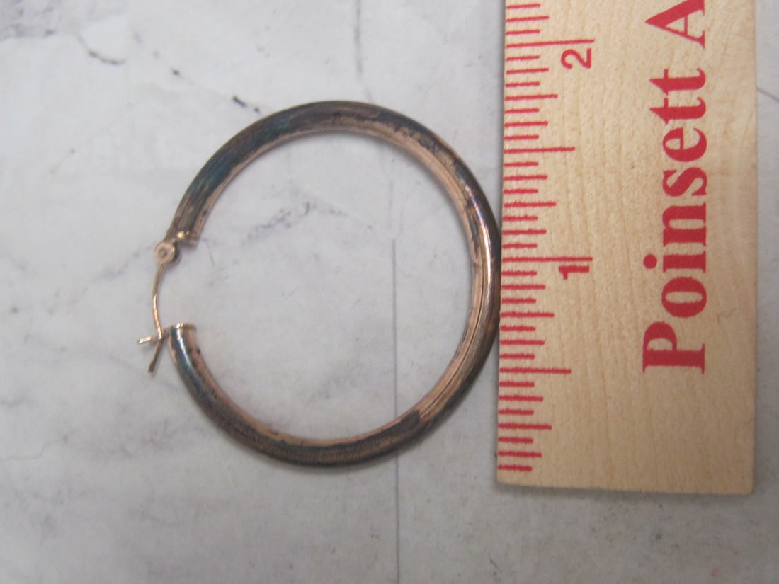 Gold over Sterling Silver Large Hoop Earrings - 3