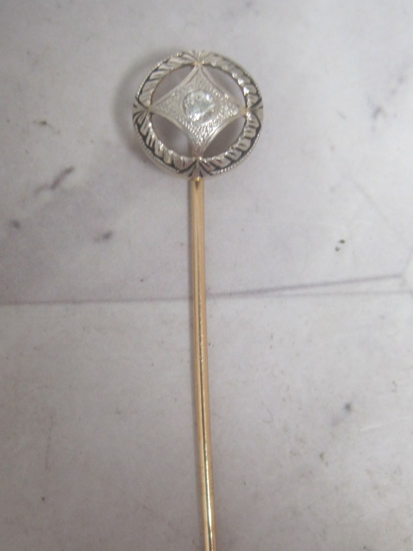 14k Gold Antique Diamond Stick Pin (1 of 4)
