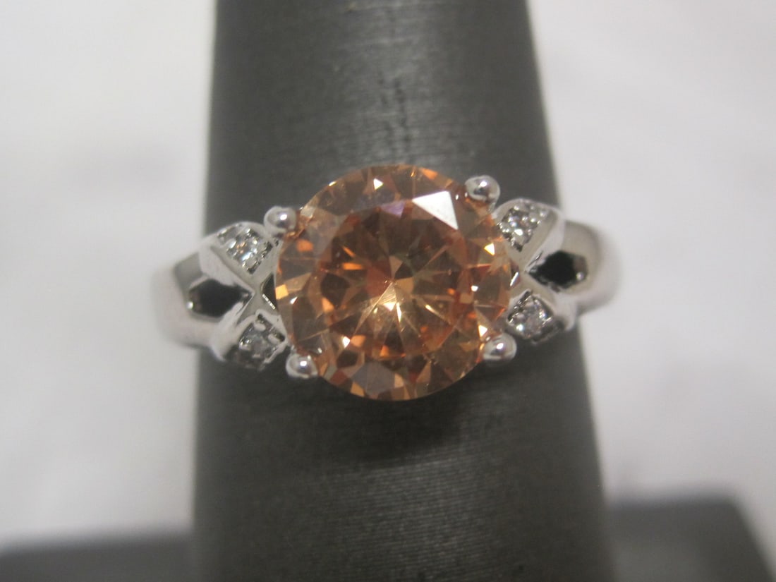 Sterling Silver Ring with Orange Stone (1 of 4)