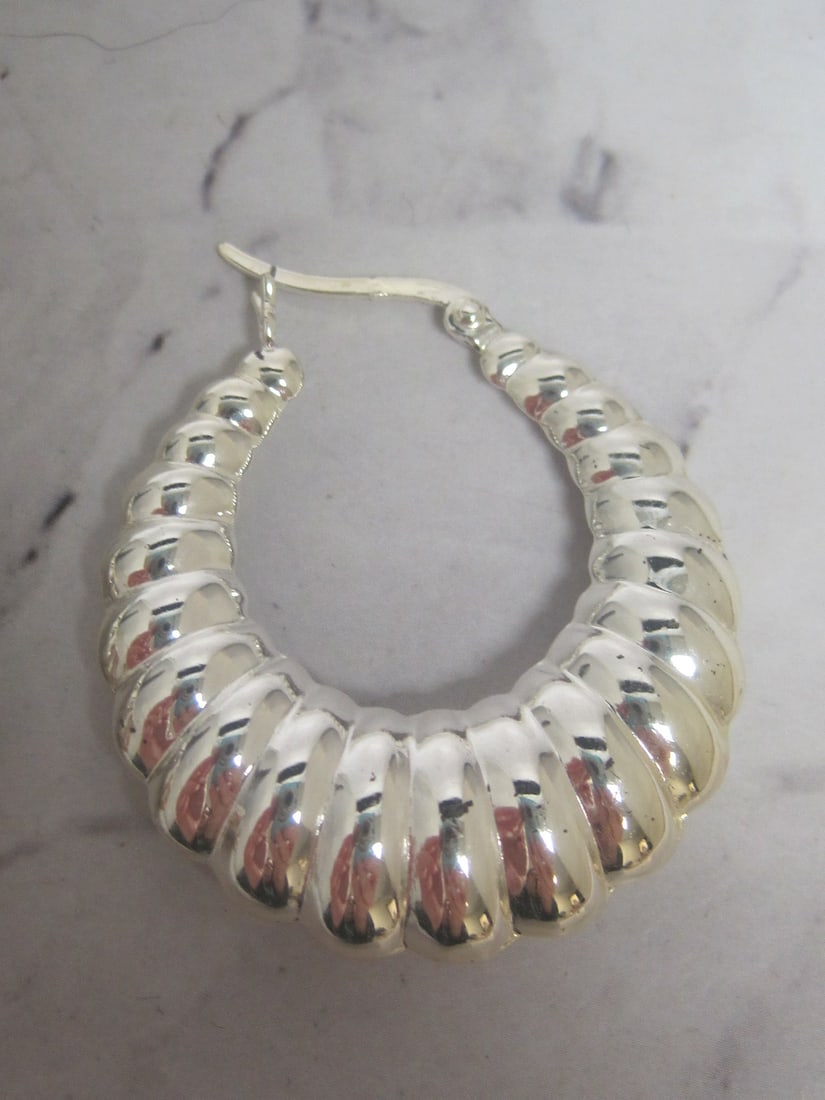 Sterling Silver Shrimp Style Earrings - 2