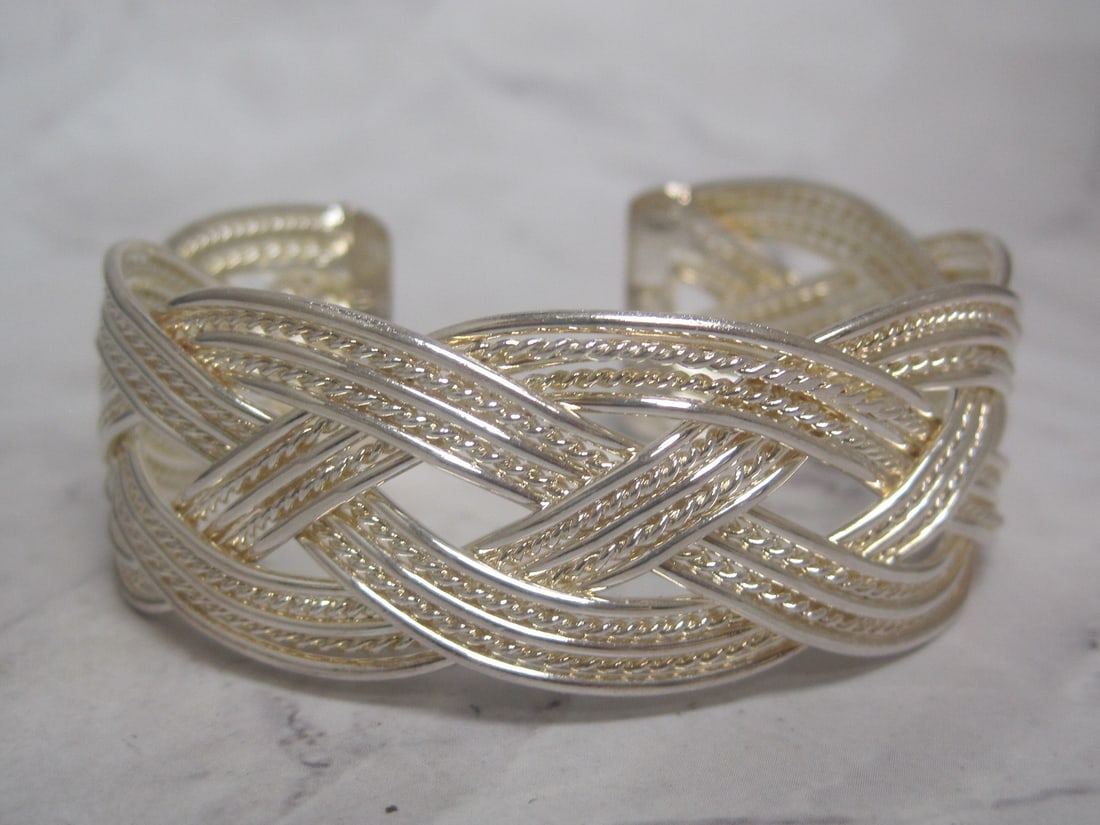 Sterling Silver Woven Cuff Bracelet (1 of 3)