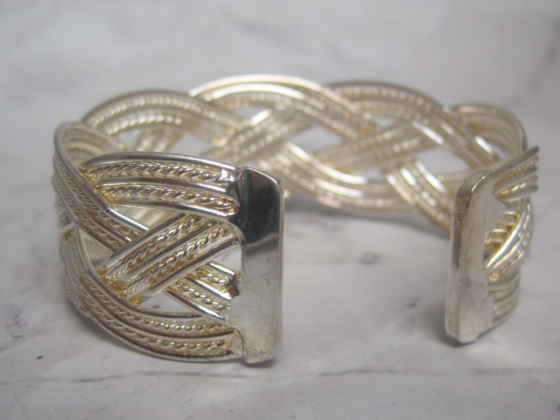 Sterling Silver Woven Cuff Bracelet - 2