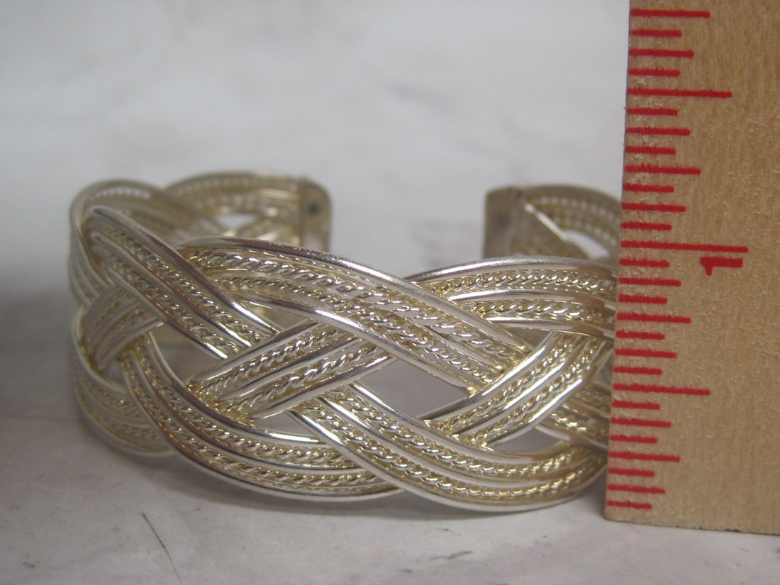 Sterling Silver Woven Cuff Bracelet - 3