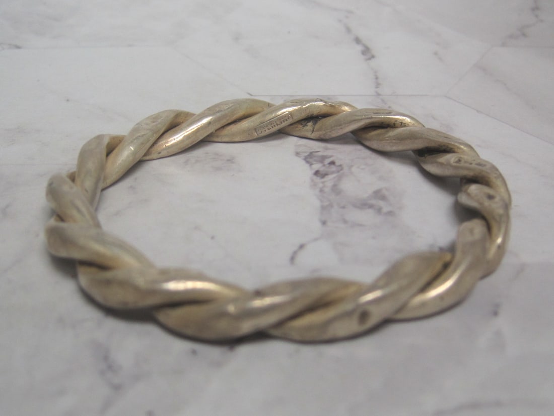 Sterling Silver Twisted Bangle Bracelet (1 of 5)