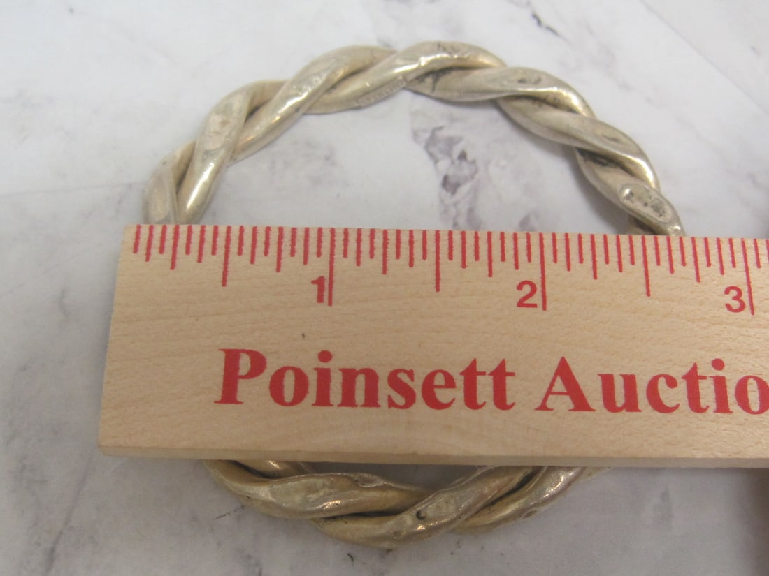 Sterling Silver Twisted Bangle Bracelet - 5