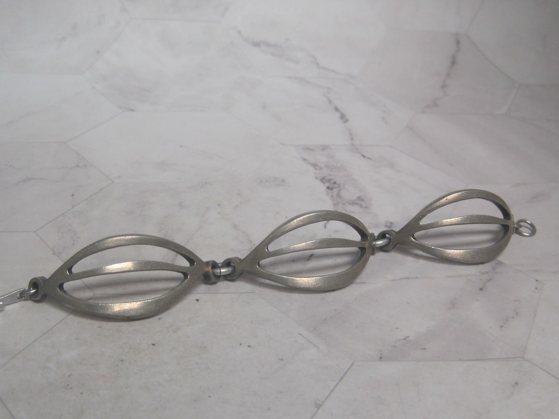 Mid-Century Pewter R. Tennesmed Sweden Bracelet (1 of 5)