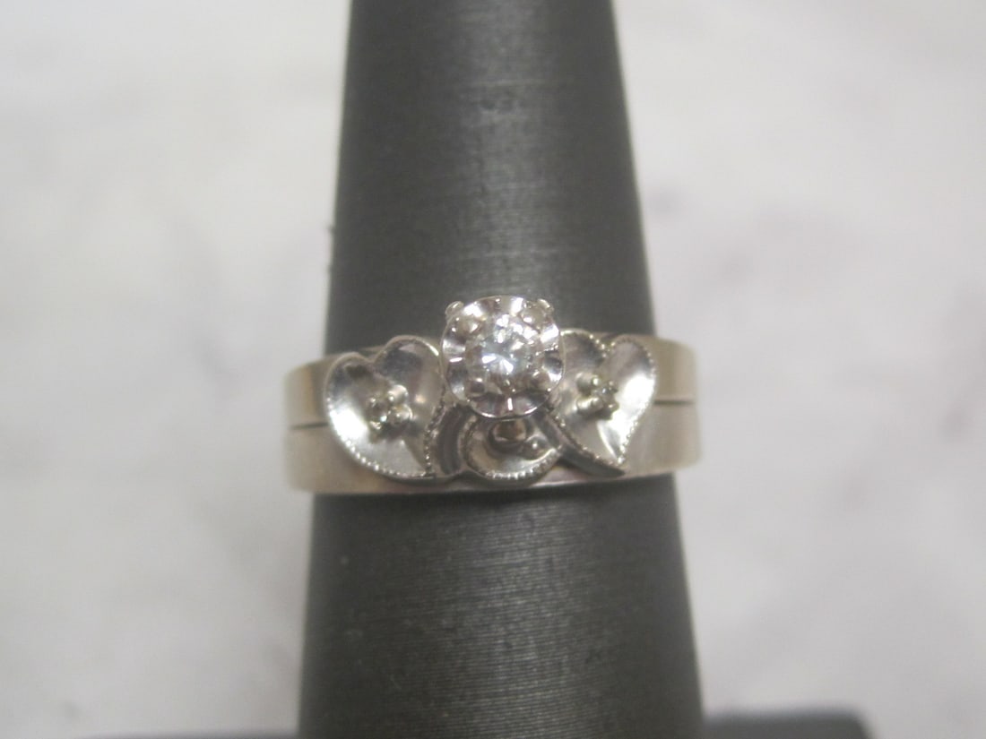14k White Gold 2pc. Diamond Wedding Set (1 of 7)