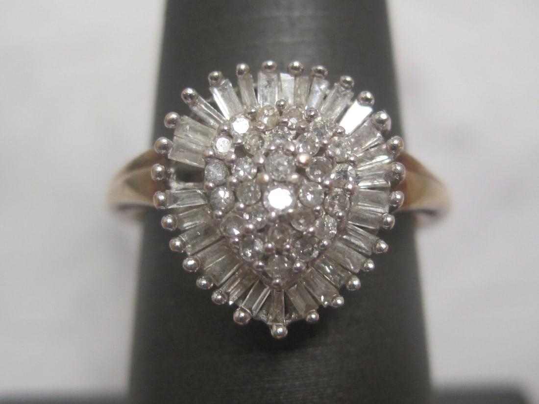 10k Gold Diamond Heart Ring - 2