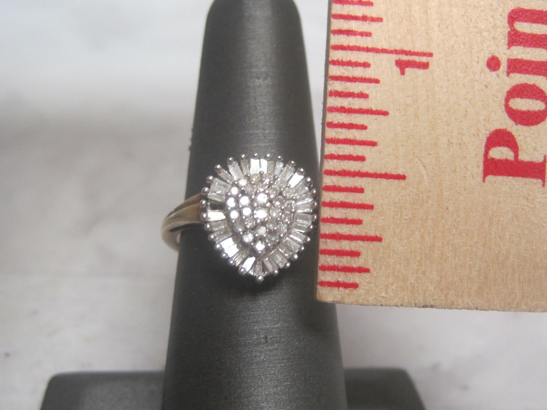 10k Gold Diamond Heart Ring - 6