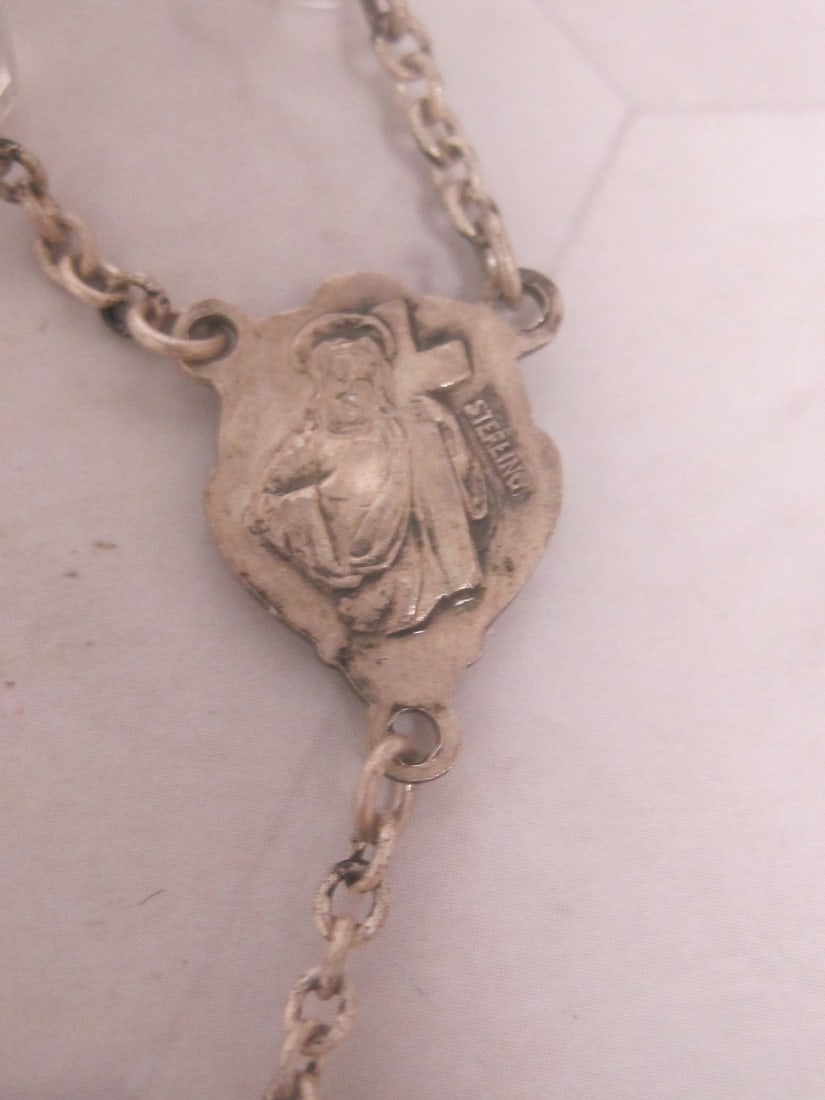 Sterling Silver & Crystal Rosary - 3
