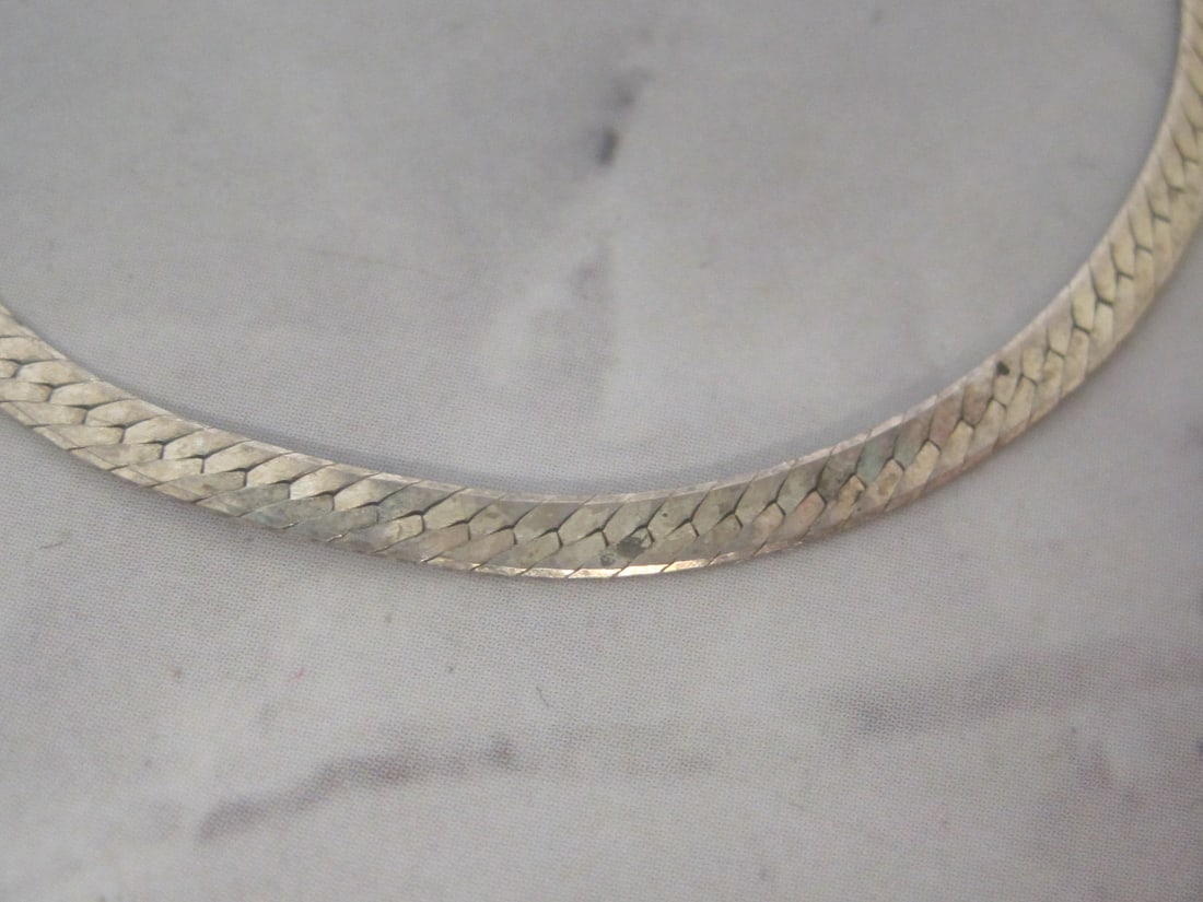 16" Sterling Silver Herringbone Necklace & 7" Bracelet - 3