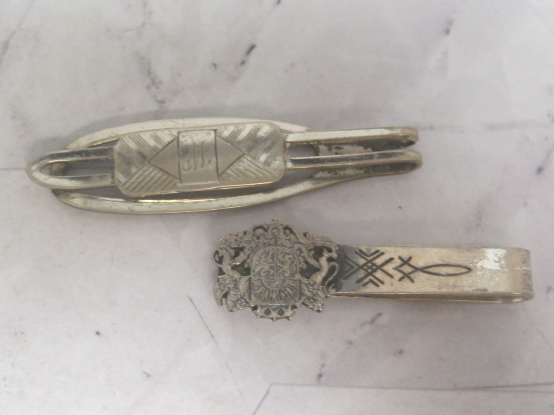 Lot of 2 Sterling Silver Tie Clips (1 of 4)