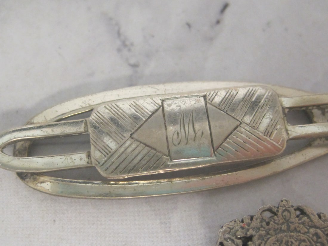 Lot of 2 Sterling Silver Tie Clips - 2