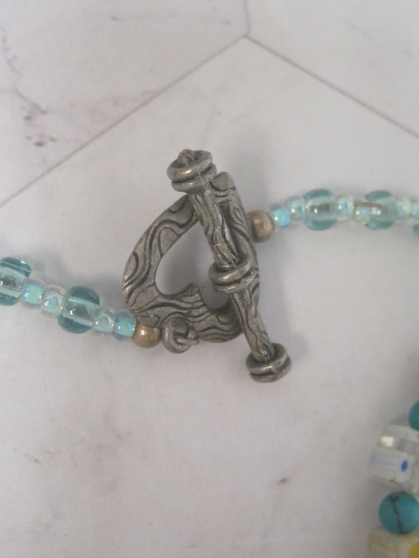 30" Turquoise Look Stones & Beads Fashion Necklace - 4