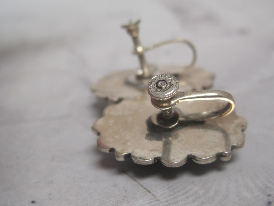 Sterling Silver Onyx Screwback Earrings - 3