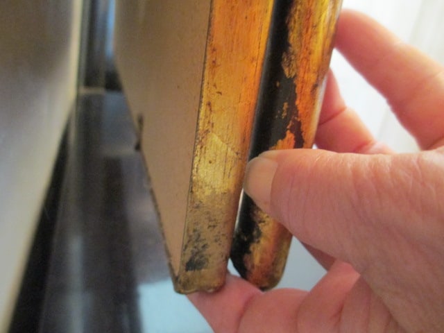 Gold Gilt Metal Bamboo Look Wall Mirror - 6