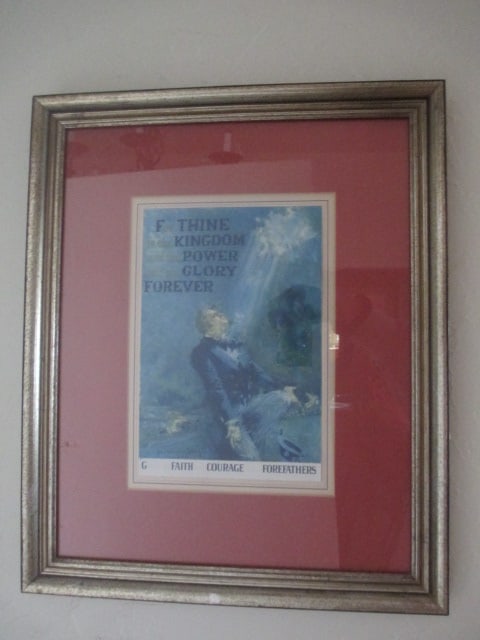 Reproduction Print of Howard Chandler Christy's "For Thine Is the Kingdom and the Power": Framed, matted and mounted print page 13" x 16" 