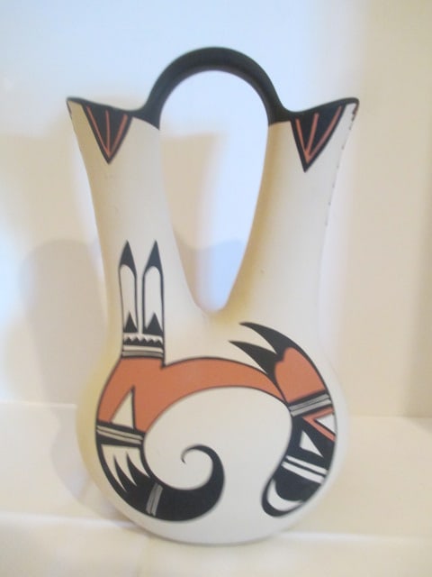 Signed Handpainted Kopa Pottery Wedding Vase (1 of 5)