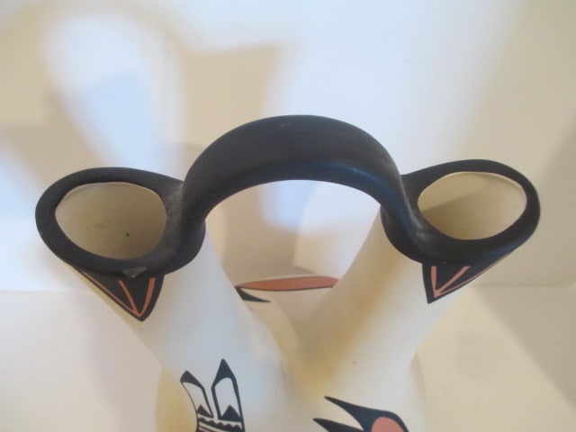 Signed Handpainted Kopa Pottery Wedding Vase - 2