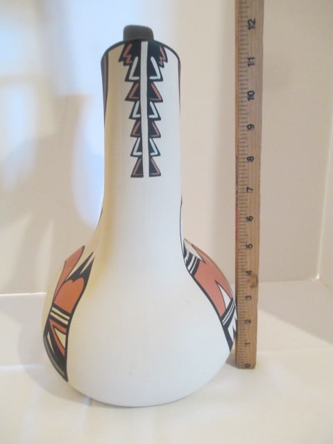 Signed Handpainted Kopa Pottery Wedding Vase - 4