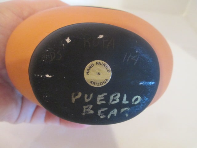 Signed Handpainted "Pueblo Bear" Kopa Pottery Pitcher - 4