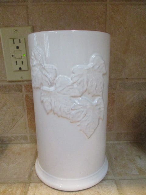Dansk White Glazed Earthenware Cooler: 10"h 